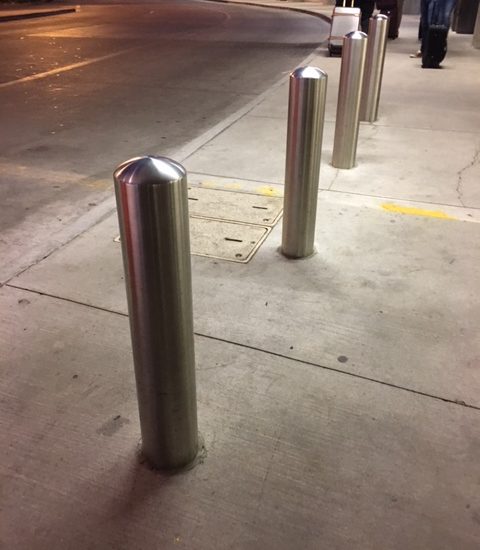 silver bollard